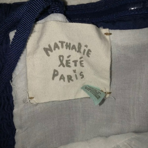 2/$24 🌻 Anthropologie Nathalie Lete Paris Size ? Strapless Blue Floral - Picture 7 of 11